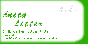 anita litter business card